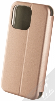 1Mcz Elegance Book flipové pouzdro pro Apple iPhone 13 Pro růžově zlatá (rose gold) zezadu