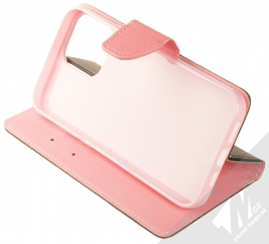 1Mcz Fancy Book flipové pouzdro pro Apple iPhone 13 Pro Max černá růžová (black pink) stojánek