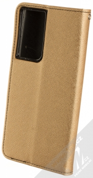 1Mcz Fancy Book flipové pouzdro pro Samsung Galaxy S21 Ultra zlatá černá (gold black) zezadu