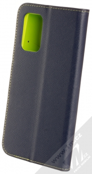 1Mcz Fancy Book flipové pouzdro pro Xiaomi Redmi 9T, Poco M3 modrá limetkově zelená (blue lime) zezadu