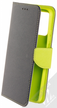 1Mcz Fancy Book flipové pouzdro pro Xiaomi Redmi 9T, Poco M3 modrá limetkově zelená (blue lime)