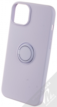 1Mcz Grip Ring ochranný kryt s držákem na prst pro Apple iPhone 14 Plus šeříkově fialová (lilac)