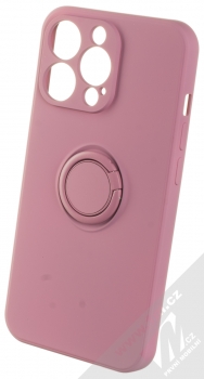 1Mcz Grip Ring Skinny ochranný kryt s držákem na prst pro Apple iPhone 13 Pro purpurová (purple)