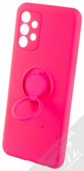 1Mcz Grip Ring Skinny ochranný kryt s držákem na prst pro Samsung Galaxy A13 4G sytě růžová (hot pink) držák