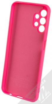 1Mcz Grip Ring Skinny ochranný kryt s držákem na prst pro Samsung Galaxy A13 4G sytě růžová (hot pink) zepředu