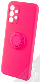 1Mcz Grip Ring Skinny ochranný kryt s držákem na prst pro Samsung Galaxy A13 4G sytě růžová (hot pink)
