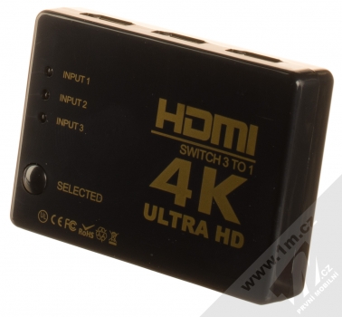 1Mcz HDMI 4K Switch přepínač s dálkovým ovládáním černá (black)