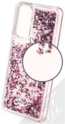 1Mcz Liquid Diamond Sparkle ochranný kryt s přesýpacím efektem třpytek pro Xiaomi Redmi Note 11 (Global version), Redmi Note 11S (Global version) růžově zlatá (rose gold)