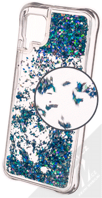 1Mcz Liquid Diamond Sparkle ochranný kryt s přesýpacím efektem třpytek pro Huawei P40 Lite tyrkysová (turquoise)