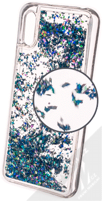 1Mcz Liquid Diamond Sparkle ochranný kryt s přesýpacím efektem třpytek pro Xiaomi Redmi 9A, Redmi 9AT tyrkysová (turquoise)