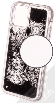 1Mcz Liquid Hexagon Sparkle ochranný kryt s přesýpacím efektem třpytek pro Apple iPhone 12, iPhone 12 Pro černá (black)