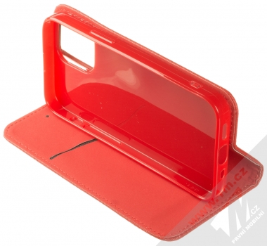 1Mcz Magnet Book Color flipové pouzdro pro Apple iPhone 13 mini červená (red) stojánek