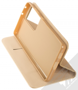 1Mcz Magnet Book Color flipové pouzdro pro Samsung Galaxy S21 Ultra zlatá (gold) stojánek