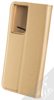1Mcz Magnet Book Color flipové pouzdro pro Samsung Galaxy S21 Ultra zlatá (gold) zezadu