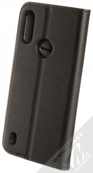 1Mcz Magnet Book Color flipové pouzdro pro Moto E6s, E6s Plus černá (black) zezadu