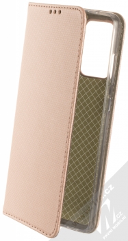 1Mcz Magnet Book flipové pouzdro pro Samsung Galaxy A72, Galaxy A72 5G růžově zlatá (rose gold)