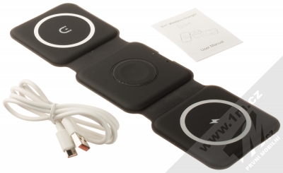 1Mcz MagSafe Triple Charger bezdrátová nabíječka pro Apple iPhone a Apple Watch černá (black) balení