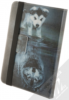 1Mcz Orbi Vlčátko a vlk flipové pouzdro pro tablet od 9 do 10 palců černá (black) zezadu