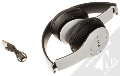 1Mcz P47 Bluetooth stereo sluchátka bílá černá (white black) balení