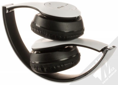 1Mcz P47 Bluetooth stereo sluchátka bílá černá (white black) složené zezadu