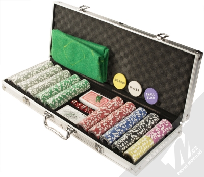 Maxy Poker set 500 ks žetonů stříbrná (silver)