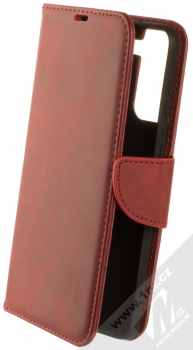 1Mcz Porter Book flipové pouzdro pro Samsung Galaxy S21 Plus tmavě červená (dark red)