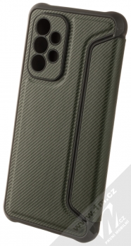 1Mcz Razor Book flipové pouzdro pro Samsung Galaxy A53 5G tmavě zelená (dark green) zezadu