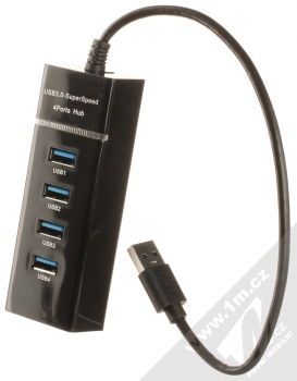 1Mcz RCH-1082 USB Hub rozbočovač s kabelem délky 23cm, 4x USB výstupy a USB Type-C redukcí černá (black) USB Hub
