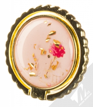 1Mcz Ring Emblém Růže držák na prst světle růžová (light pink)