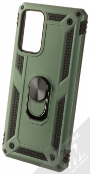 1Mcz Shield Ring odolný ochranný kryt s držákem na prst pro Samsung Galaxy A72, Galaxy A72 5G mechově zelená (moss green)