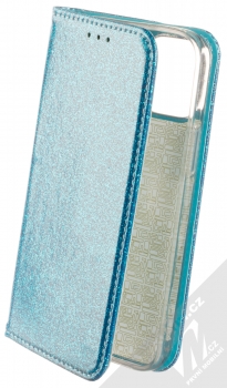1Mcz Shining Book třpytivé flipové pouzdro pro Apple iPhone 12 mini modrá (blue)