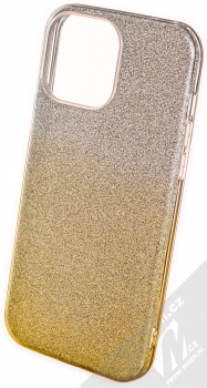 1Mcz Shining Duo TPU třpytivý ochranný kryt pro Apple iPhone 13 Pro Max stříbrná zlatá (silver gold)