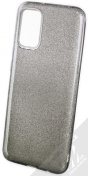 1Mcz Shining Duo TPU třpytivý ochranný kryt pro Samsung Galaxy A02s stříbrná černá (silver black)