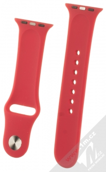 1Mcz Silikonový sportovní řemínek pro Apple Watch 38mm, Watch 40mm karmínově červená (crimson red) zezadu