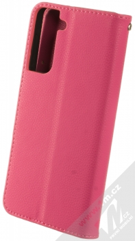 1Mcz Stranding Book flipové pouzdro pro Samsung Galaxy S21 sytě růžová (hot pink) zezadu