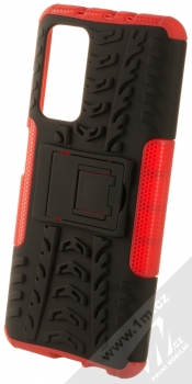 1Mcz Tread Stand odolný ochranný kryt se stojánkem pro Xiaomi Mi 10T 5G, Mi 10T Pro 5G červená černá (red black)