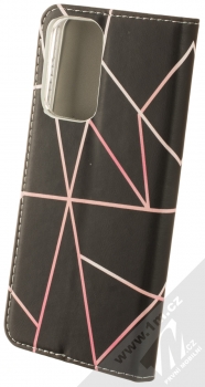 1Mcz Trendy Book Lines flipové pouzdro pro Samsung Galaxy A23, Galaxy A23 5G černá růžová (black pink) zezadu