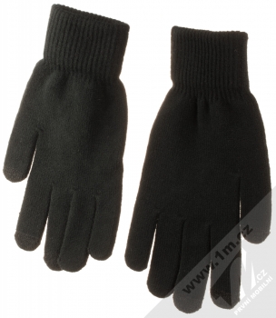 1Mcz Triangle Gloves pánské pletené rukavice pro kapacitní dotykový displej černá (black) samostatně zezadu
