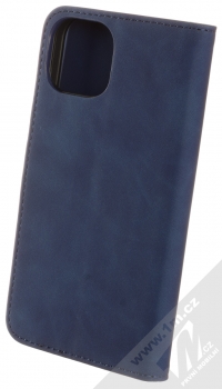 1Mcz Velvet Book flipové pouzdro pro Apple iPhone 13 tmavě modrá (dark blue) zezadu