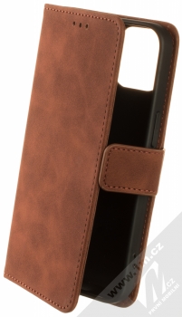 1Mcz Velvet Book flipové pouzdro pro Apple iPhone 14 hnědá (brown)