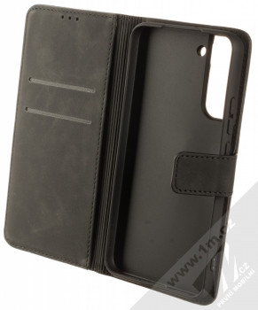1Mcz Velvet Book flipové pouzdro pro Samsung Galaxy S22 Plus 5G černá (black) otevřené