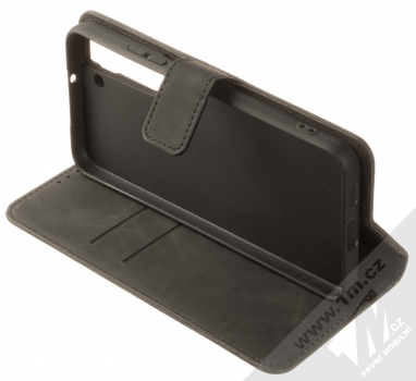 1Mcz Velvet Book flipové pouzdro pro Samsung Galaxy S22 Plus 5G černá (black) stojánek