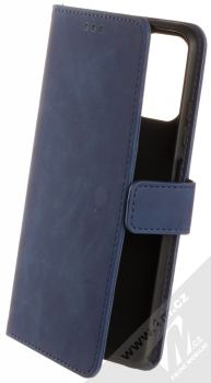 1Mcz Velvet Book flipové pouzdro pro Xiaomi Redmi Note 10, Redmi Note 10S, Poco M5s tmavě modrá (dark blue)