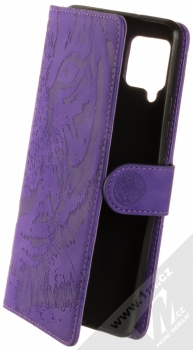 1Mcz Velvety Burrow Tygr 1 Book flipové pouzdro pro Samsung Galaxy A42 5G fialová (violet)