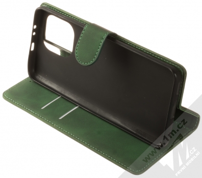 1Mcz Velvety Marten Book flipové pouzdro pro Xiaomi Mi 11 tmavě zelená (forest green) stojánek
