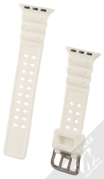 1Mcz Waves silikonový řemínek pro Apple Watch 38mm, Watch 40mm, Watch 41mm bílá (white)