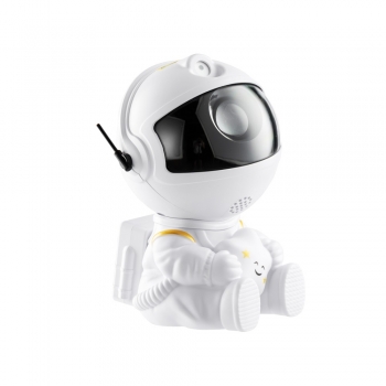 XO CF4 Astronaut sedící LED projektor noční oblohy, polární záře, hvězd s dálkovým ovládáním bílá (white)