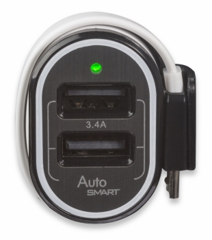 4smarts MultiPort nabíječka do auta s microUSB konektorem a duálním USB výstupem 3,4A pro mobilní telefon, mobil, smartphone, tablet černo bílá (black white)
