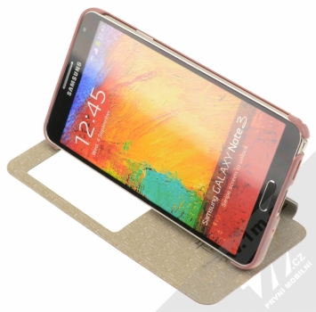 Kalaideng KA flipové pouzdro pro Samsung Galaxy Note 3 tmavě červená (wine red) stojánek zepředu
