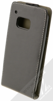 ForCell Slim Flip Flexi otevírací pouzdro pro HTC One M9 černá (black) šikmo zezadu